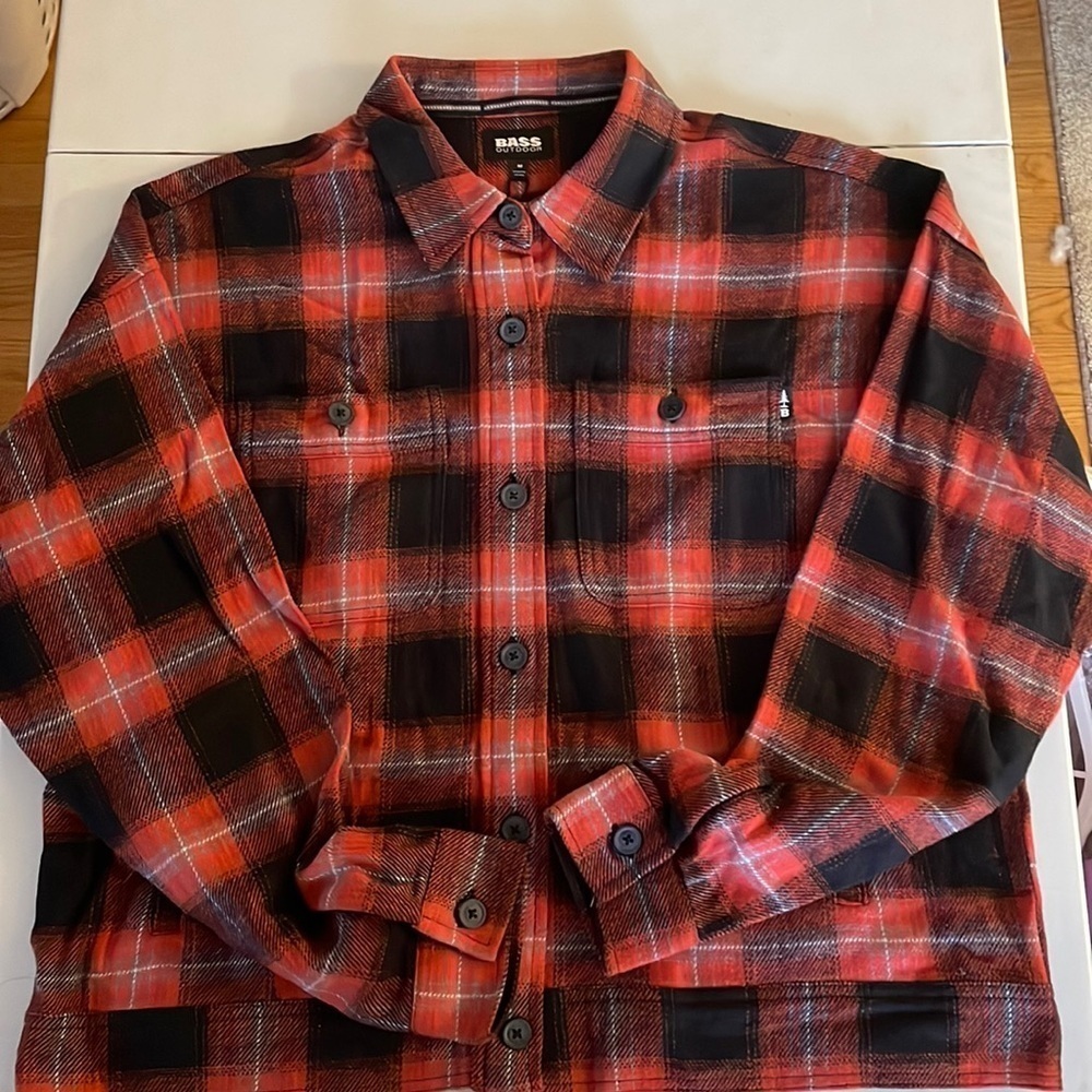 NWT Bass burnt red flannel shirt -135 - Picture 2 of 5